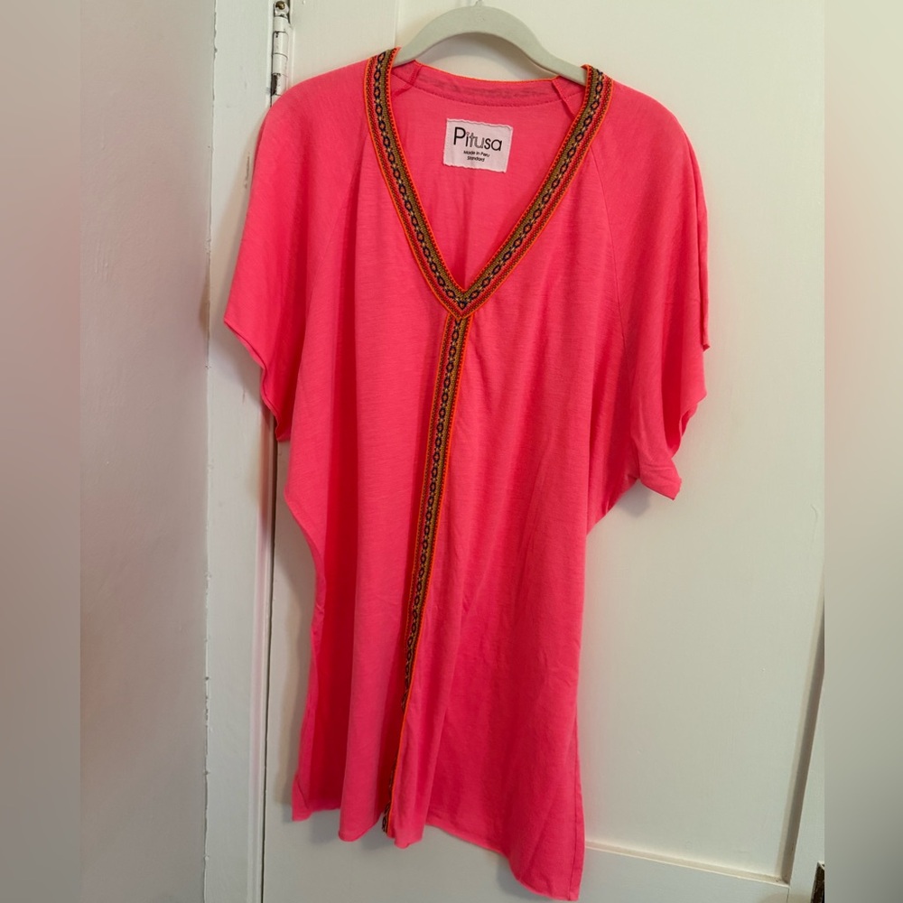 Pitusa Hot Pink Mini Tunic Cover Up